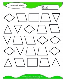 Geometrik Şekiller Çalışma Sayfaları